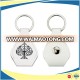 Embroidered Coin Holder Keychain White PU Leather Spade